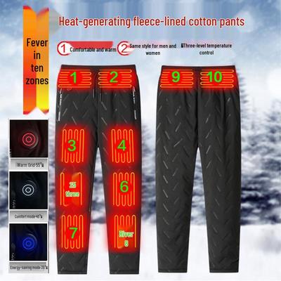 Fleece-Lined Heated Support Pants for Waist and Knees - Free Shipping
