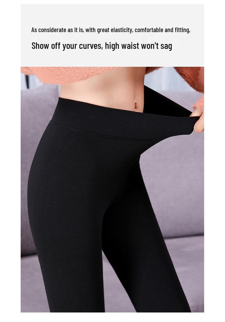 Little Ono Women's Gray Knit Slimming Base Layer Pantyhose - Spring Outerwear, Miu Style, Slim Waist.