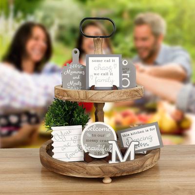 Happy Family On The Farm Tiered Tray Decoration Creative Desktop Decoration Ornament Home Decor Craft