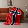 Norwegian Flag Design Blanket Print Blanket Soft and Cozy Perfect for the Living Room Bed Sofa or a Nap,gift