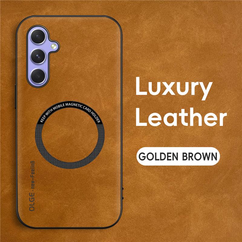 Magnetic Retro Leather Soft Case For Samsung Galaxy A55 A15 A25 A35 Wireless Charging Phone Case Cover