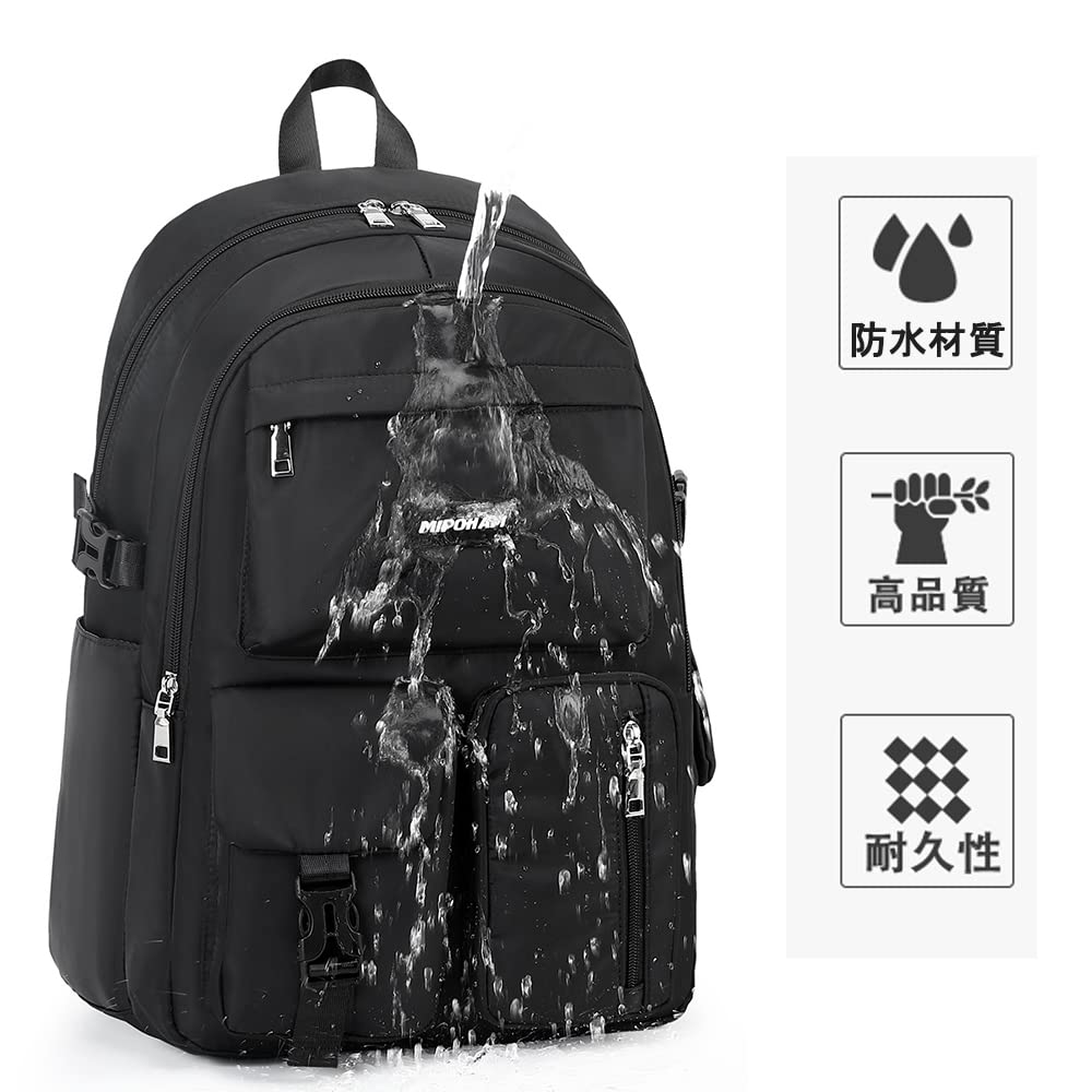 MIPOHAM Backpack for and 14 Large Fits Perfect for and Travel Women, Men, Girls, Dual-Layer Construction, Pockets, Capacity, Unisex, Waterproof,