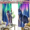 2D FLAT PRINTING 2pcs Curtains (Without Rod) Wolves Under Northern Popular Curtains Digital Printed Durable Polyester Curtains