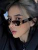 European and American style retro square sunglasses women's super cool small frame narrow personality seaside UV protection sunglasses
