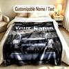Truck Theme Custom Blanket Personalized Name & Text Customized Soft Warm Throw Blanket Home Decor