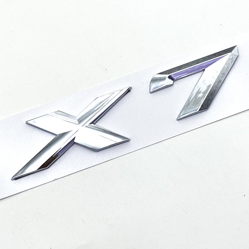 3D ABS Black Chrome Car Letters Rear Trunk Badge X7 Logo For BMW X7 Sticker Emblem X7 Lettering Accessories