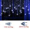 3.2M Christmas Snowflakes LED String Lights Flashing Fairy Curtain Lights Waterproof For Holiday Party Wedding Xmas Decoration
