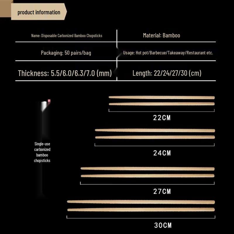 PINYU Individually Wrapped Bamboo Chopsticks