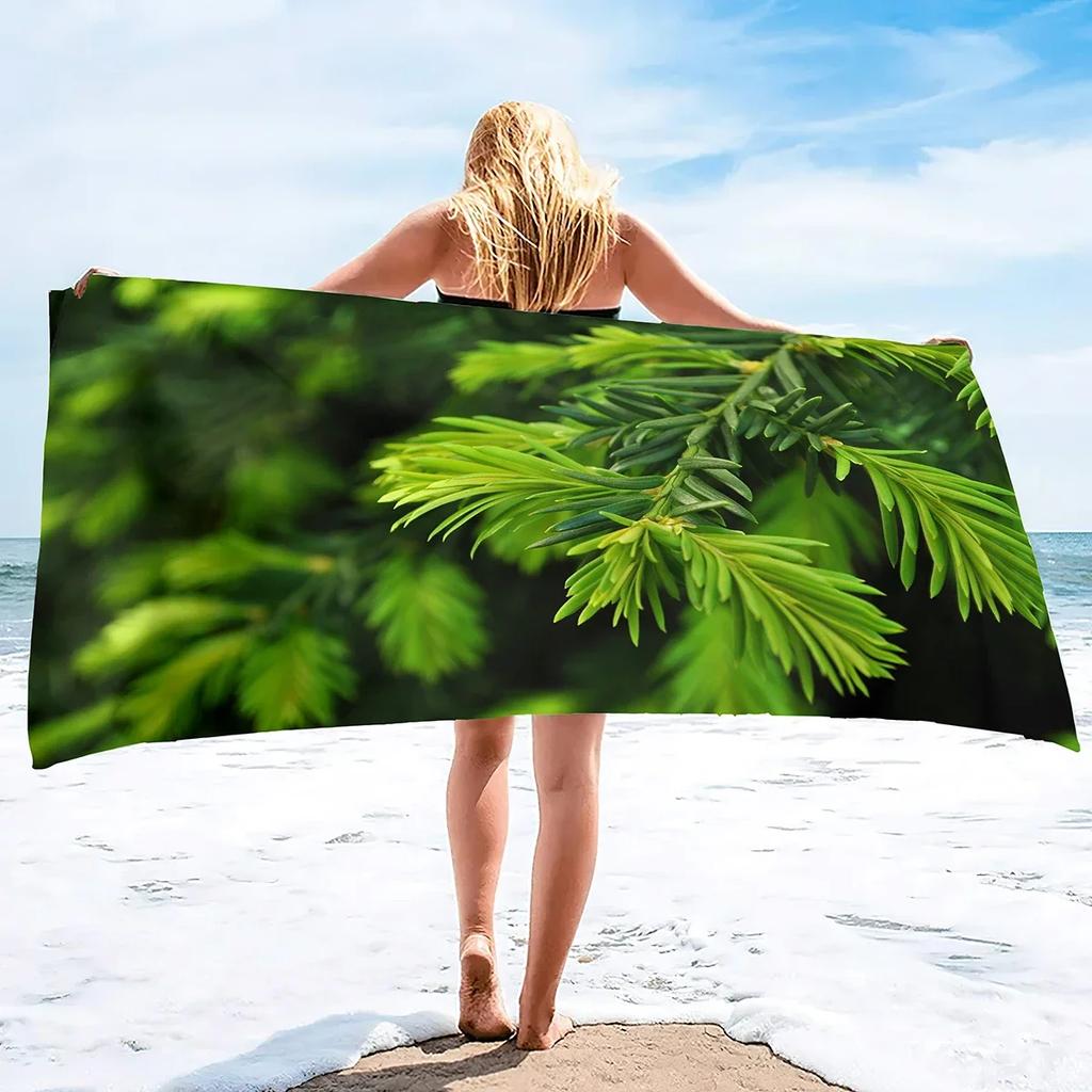 Pine Hand Towels Oversized Microfiber Beach Towel for Travel, Quick Dry Towel for Swimmers Sand Proof Beach Towels for Men Girls