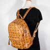 MCM Logogram Backpack Daypack MMK2AVE20 Small Studs Brown PVC Women Used