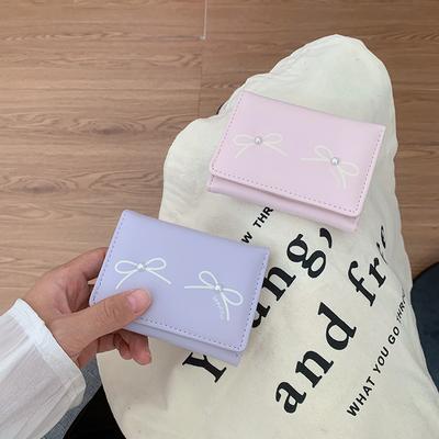 Sommer vielseitige Schleife Dame Ausgehen Portemonnaie niedlich Perle Mädchen Geldbörse niedlich