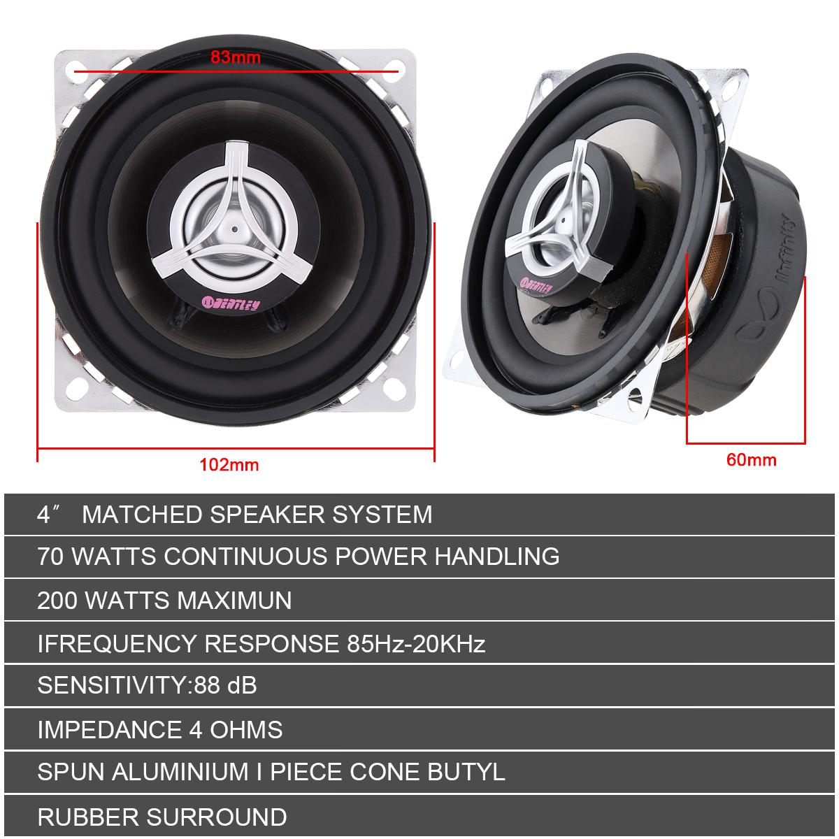 

2 шт. 4 дюйма 10 см 400 Вт 2-полосный автомобильный коаксиальный автомобильный аудио музыкальный стерео полный диапазон частот Hi-Fi динамик 200W