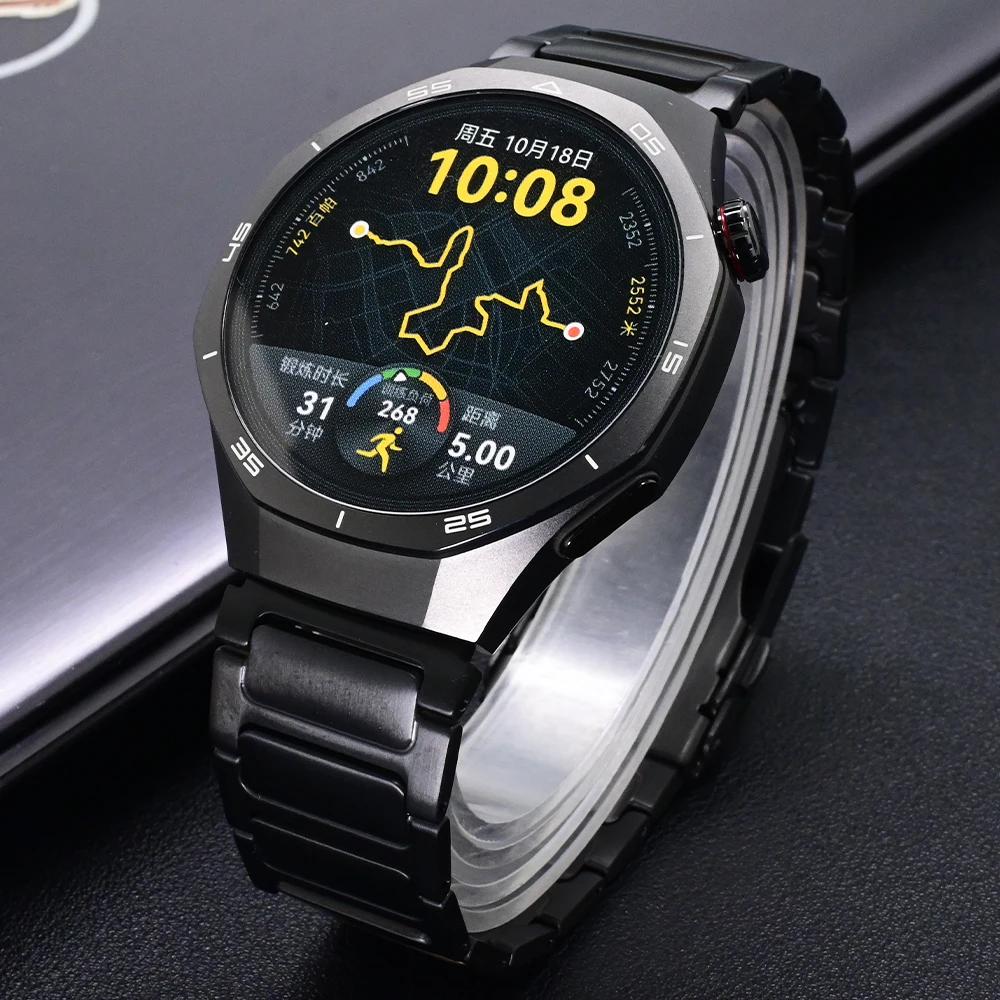 22mm Man Titanium Strap for Huawei GT4/5 Pro 46mm Watch 4 Pro Luxury Link Bracelet for Amazfit GTR 47mm Balance Garmin Venu 3