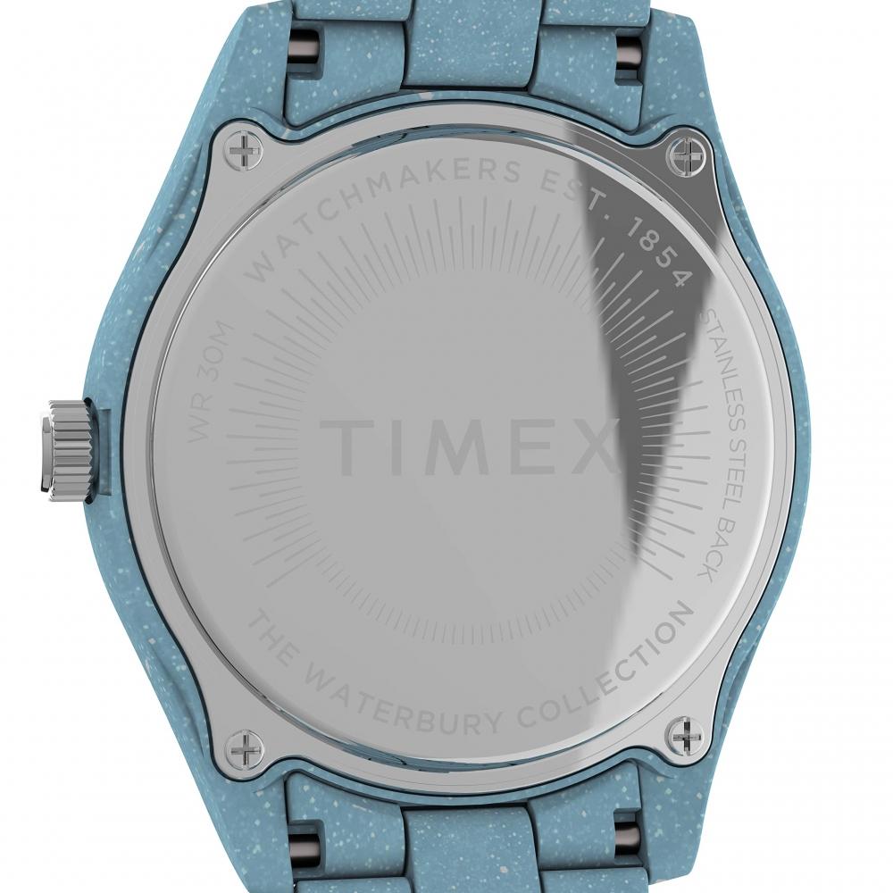 TIMEX Watch Waterbury Ocean Blue Dial Recycled Plastic Mineral Glass Quartz 37MM America Watch TW2V33200