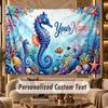 Fish Ocean (216) Theme Wall Tapestry Customized With Name Text Personalized Hanging Tapestry For Bedroom Living Room Decor