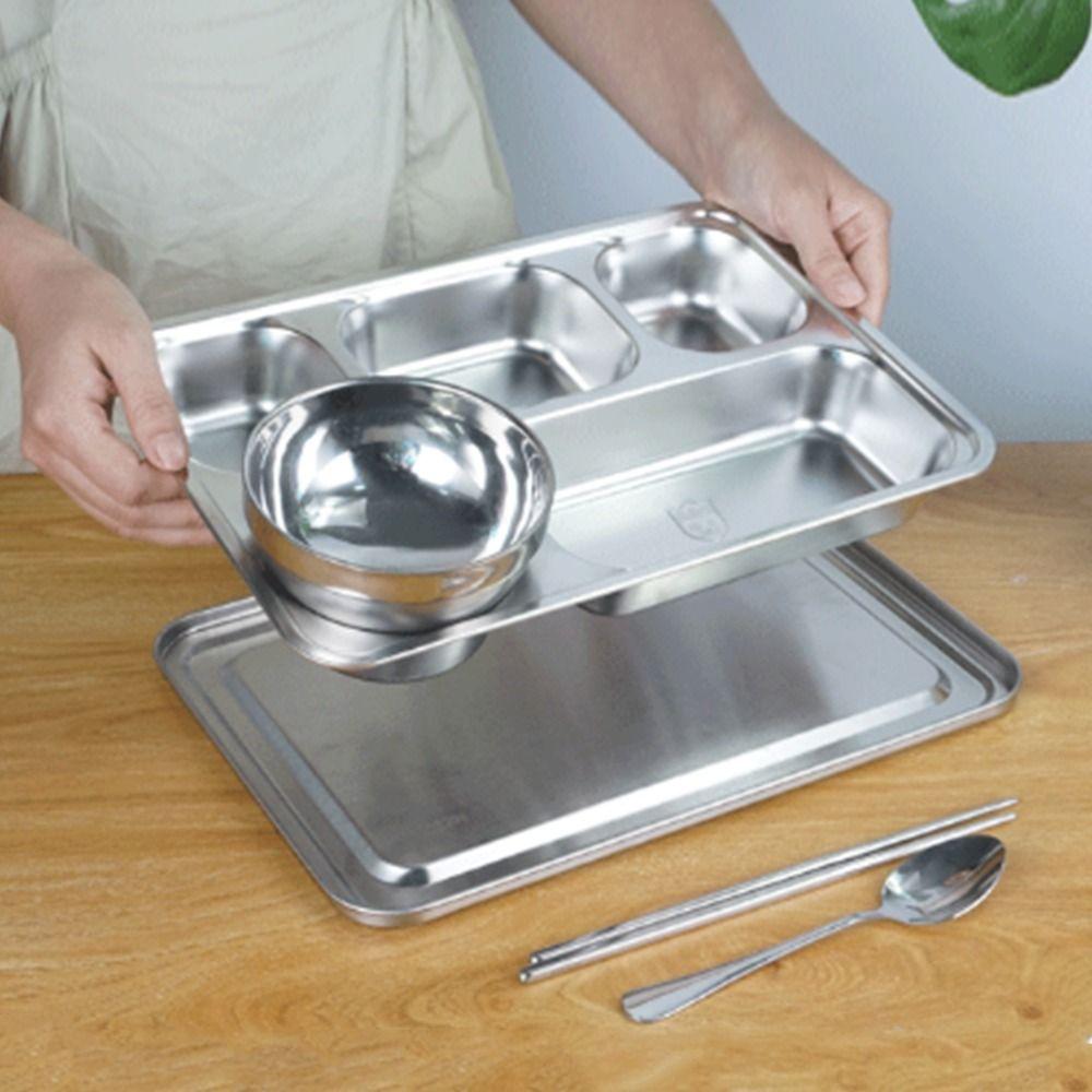Rectangular Divided Dinner Tray with Lid Lunch Container Odorless Divided Lunch Box  Picnic