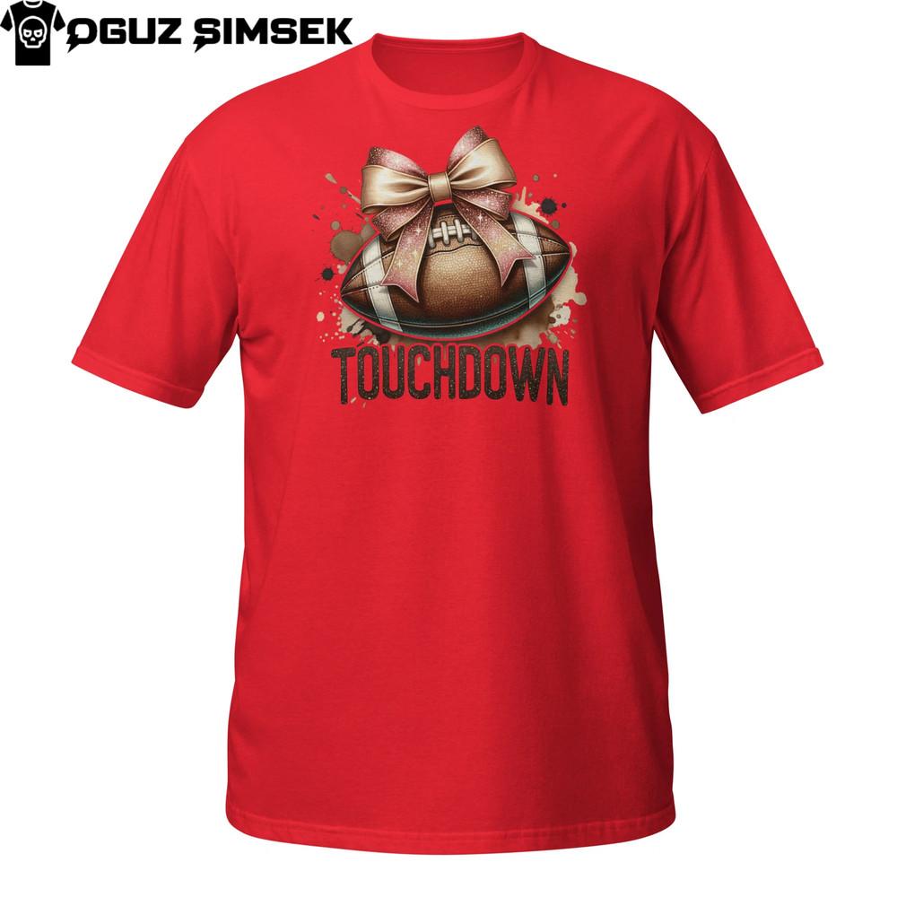 

Touchdown Football T-Shirt | Cute Bow Game Day Tee | Girls Sport Gift M