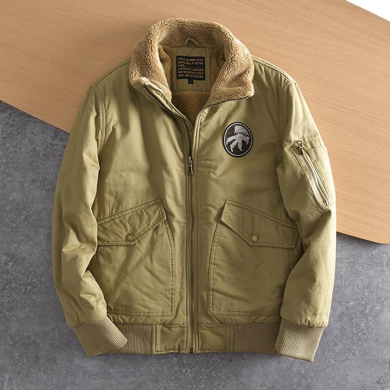 

2025 Men s Youthful Corduroy Wool Hooded Jacket - Energetic, Waist-Cinched, Lightweight Winter Workwear 2XL хакі
