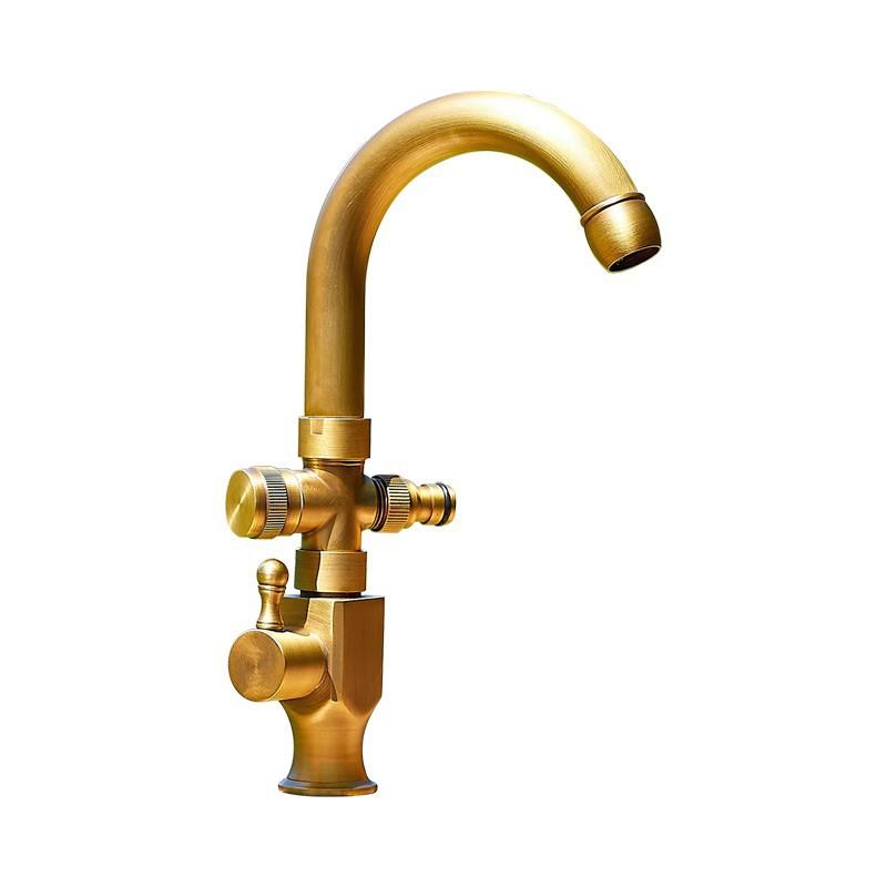 Antique copper hot and cold water Kitchen faucet European outdoor mop pool balcony faucet outdoor pool garden double out