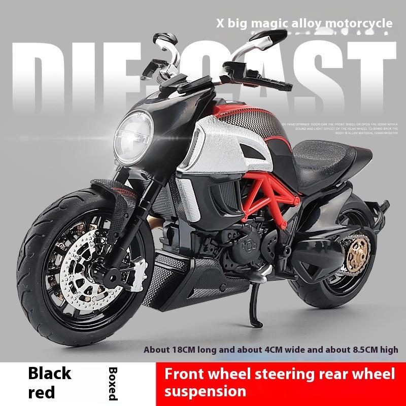 1/12 Scale Ducati Diavel Model Alloy Motorcycle Diecast Model Children's Toy Kids Gift Birthday Present for Boys Display Model