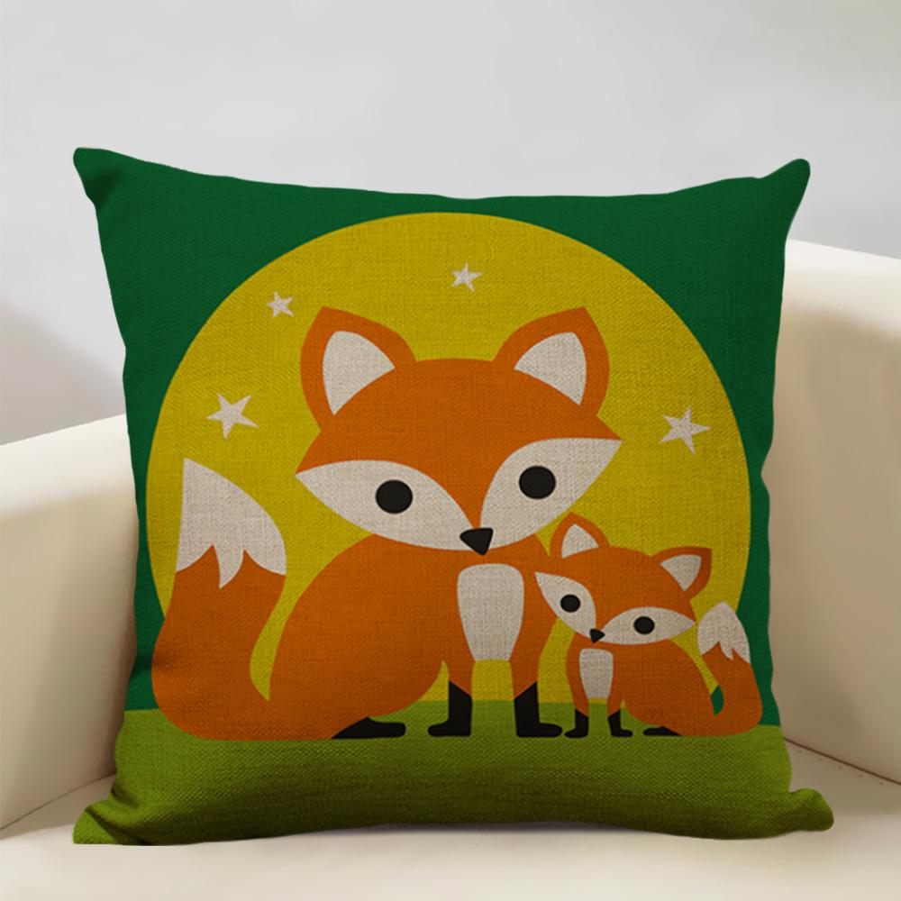 

Скандинавская наволочка Милый животный лис Декоративная наволочка Льняная наволочка для диванной подушки для домашнего декора 45х45см 45x45cm18x18Inch