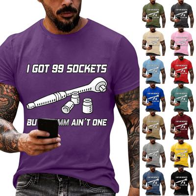 Men's Loose Fit Casual Short Sleeve T-Shirt Labor Day Printed Graphic Tee Comfortable Cotton Blend Crew Neck Top