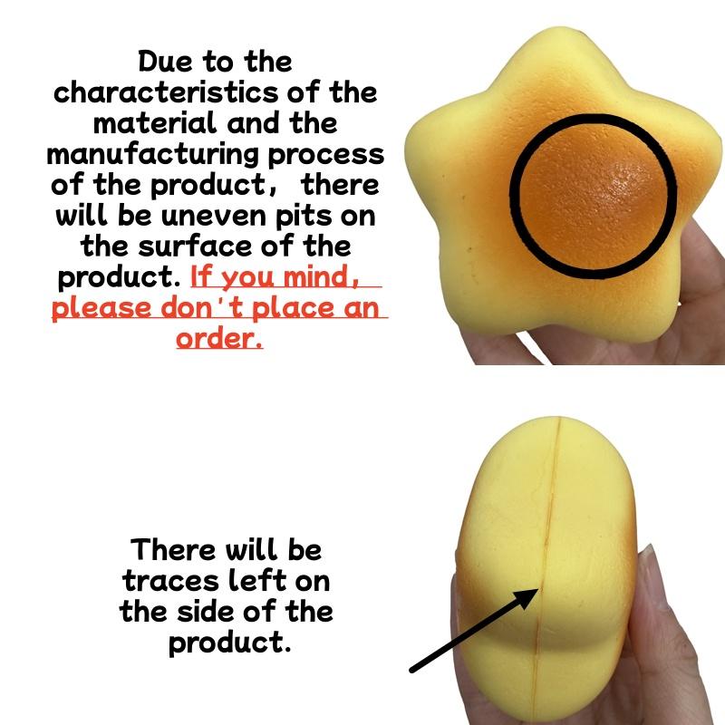 Realistic-Looking Squishy Star Bread Squeeze Toy Slow Rising Stress Easing Squeeze Toys Sensory Fidget Toy For Decompression Adults