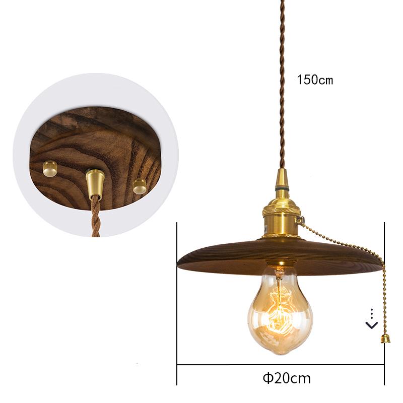 

Винтажная люстра из черного ореха Nordic HomestayBedside Cafe Restaurant Studio window door head light LED чёрный