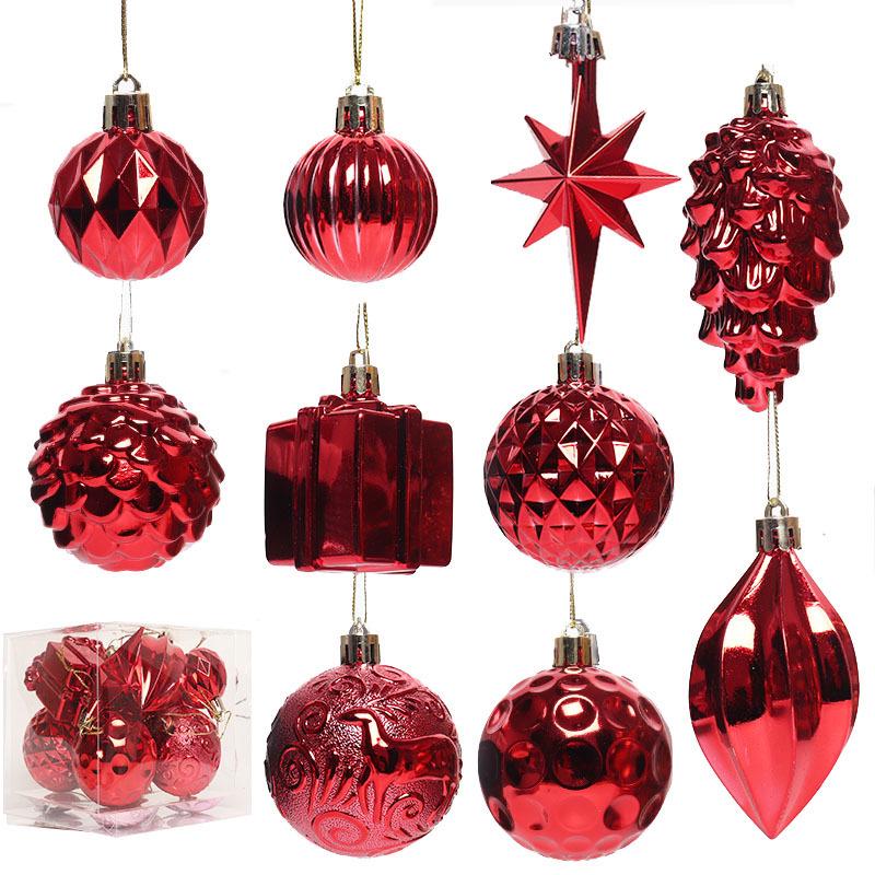 Irregular Shape Christmas Tree Ornaments, Set of 12 Balls for Festive Decor