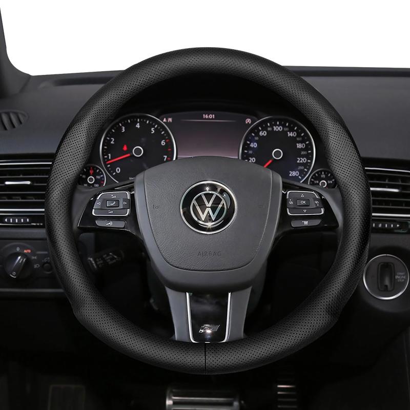 Für Volkswagen Runde D-förmige Lenkradabdeckung VW Polo Golf 4 5 6 7 Up Gol Passat B8 B7 CC Touran Tiguan T-Roc Touareg ID3