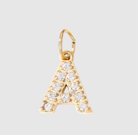 Wholesale 3pcs/lot Initial 26 Letter Pendant Zircon Charms Gold Plated Stainless Steel DIY Alphabet Jewelry