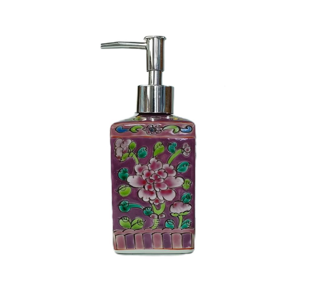 Peranakan Soap Dispenser Container (Square) (Purple) [Product]