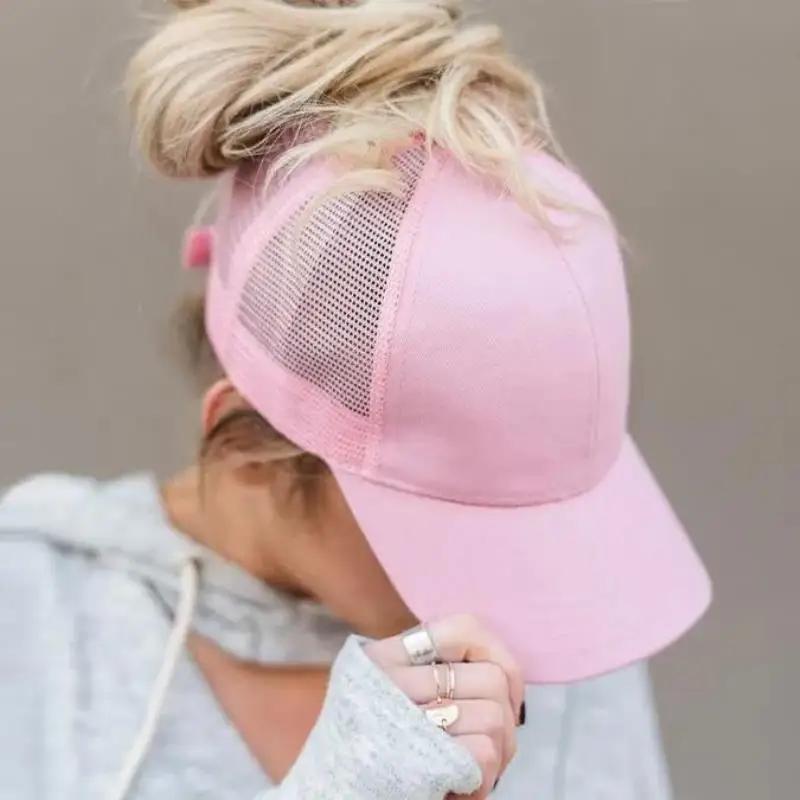 Summer Mesh Baseball Caps for Women Men Adjustable High Ponytail Hats Messy Cap Quick-Drying Hollow Snapback Sports Baseball Hat