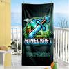 Serviette de plage personnalisée Minecraft Nom Séchage rapide Douce Microfibre