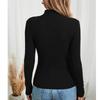 Women's Casual Color Slim Button Knit Sweater Long Sleeved Base Sweater Sweater