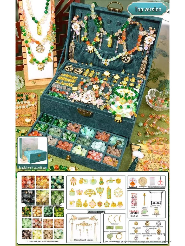 Children's Handcrafted Glass Bead Bracelet DIY Kit - Ancient Style Jewelry Gift