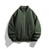 Mens Winter Thickened Cotton Puffer Jacket Stand Collar Zip Front Casual Oversized Baseball Style