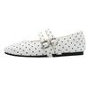 Fashion Fashion Polka Dot Design Ballet Flats Women Comfort Shallow Soft Sole Double Buckle Mary Jane Shoe Elegant Round Toe Casual Shoe