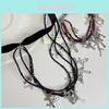 Dark Cross Versatile Necklace Multi-layer Tassel Unique Lariat Choker For Men And Women