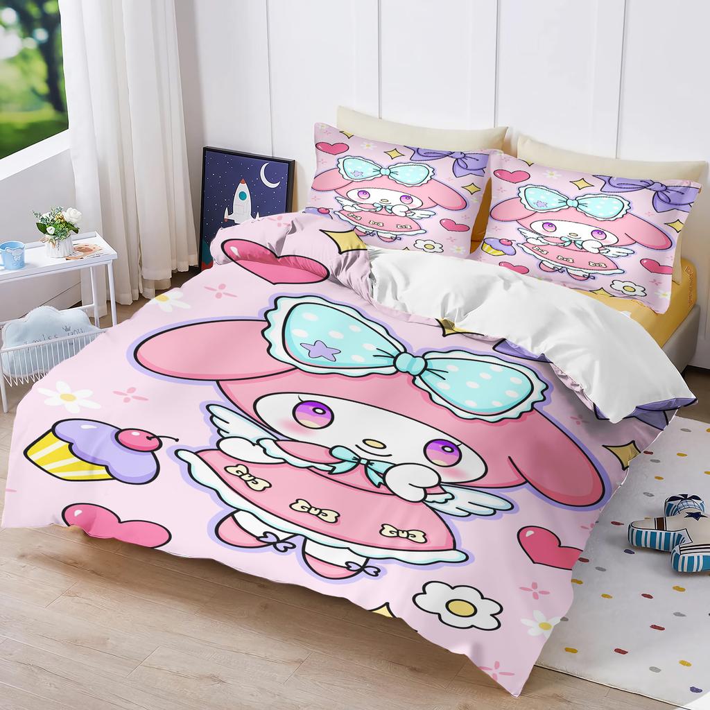My Melody 3-Piece 1 Quilt Cover One Piece Bedding Set Comforte Luxus Exquisite Birthday Gift Polyester Home Decor