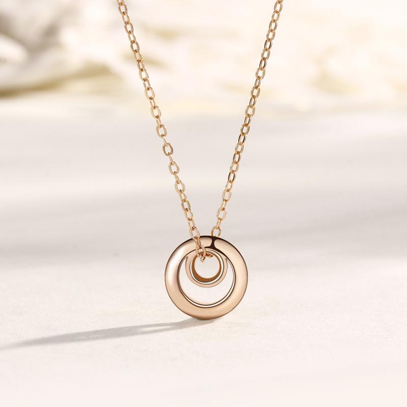 

Простое ожерелье с двойным кругом, нишевый дизайн, модное, легкая роскошь, шейная цепочка, аксессуары, кулон, цепочка для ключицы, женское, инс