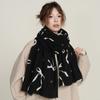 Thicken Bow Wool Scarf Printed Women Cashmere Shawl Soft Winter Cashmere Scarves  Office