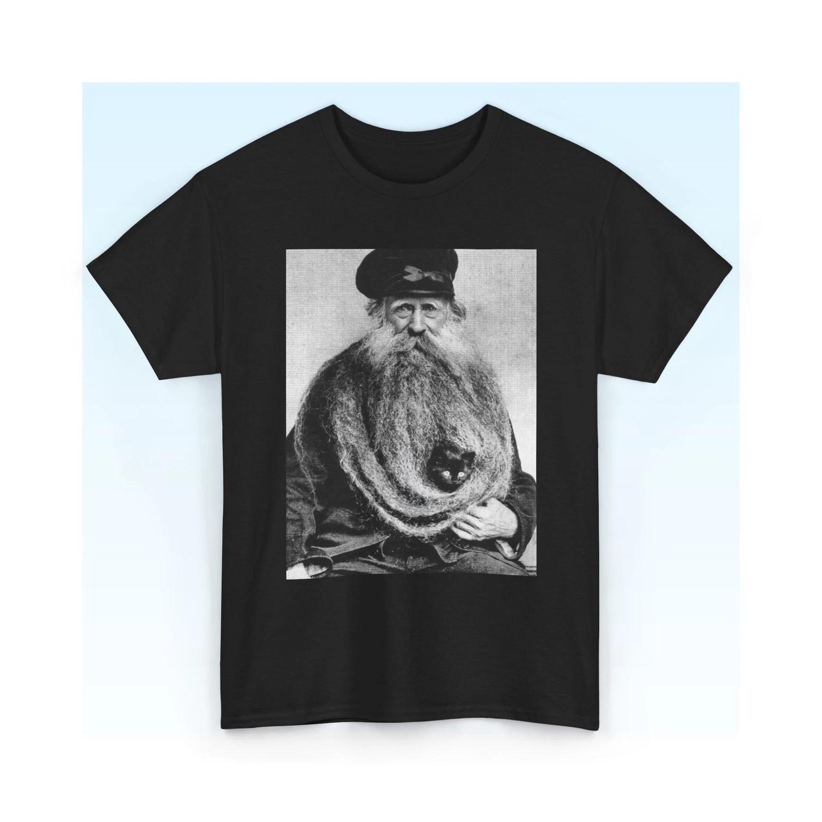 Vintage Bearded Sailor Portrait T-Shirt Funny Retro Tee S-5XL 3XL