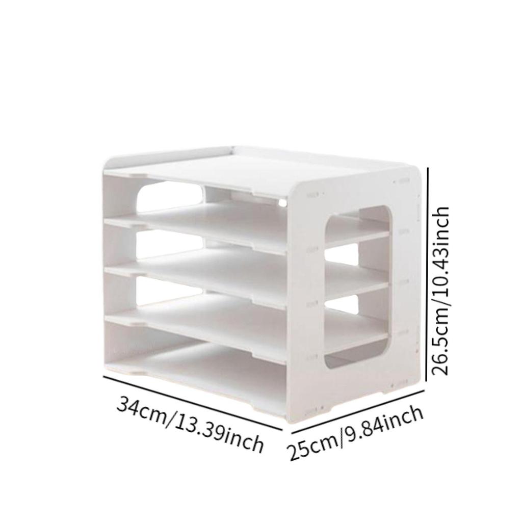 Desk File Paper Organizer Desktop Holder Office Supplies Storage Rack Letter Tray