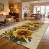 Tappeto Grande Stile Pastorale con Motivo Girasoli per Soggiorno Decorazione Piante Tappeti per Area Divano Casa Tappetino Soffice Lavabile per Giardino