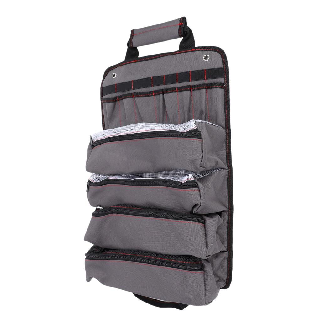Roll Up Tool Bag for Electrician Carpenter Multiple Pockets Portable Storage Pouch Thickened Water Proof Oxford Cloth