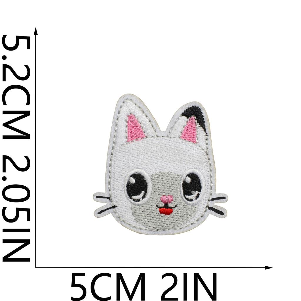 Little Girl Embroidery Cloth Sticker Pet Kitten Patch Sticker Clothes Decoration Cartoon Kitten Computer Embroidery Chapter Sticker