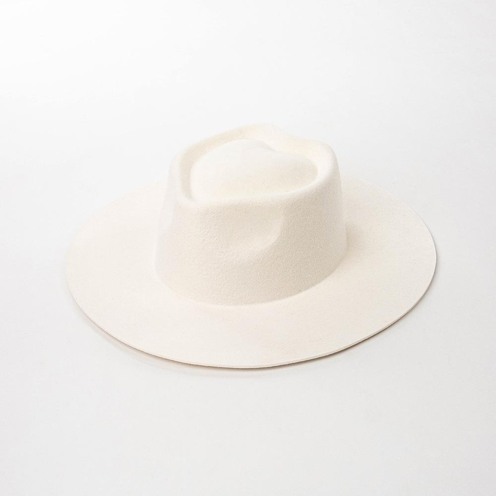 Wollfilz Fedora Hut Pfeilspitzenhut Herren und Damen Fedora Panama Damen Herbst und Winter Panama Hut Breitkrempiger Hut Fedora