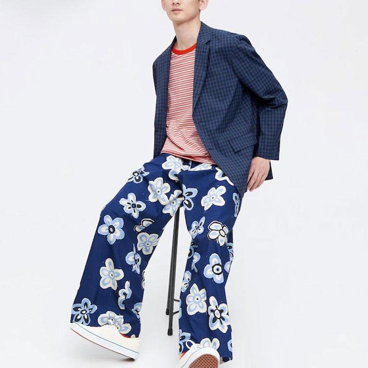 Uniqlo x MARNI Easy Wide Fit Flower Pants (Asia Sizing) Blue Unisex Streetwear 451304-68