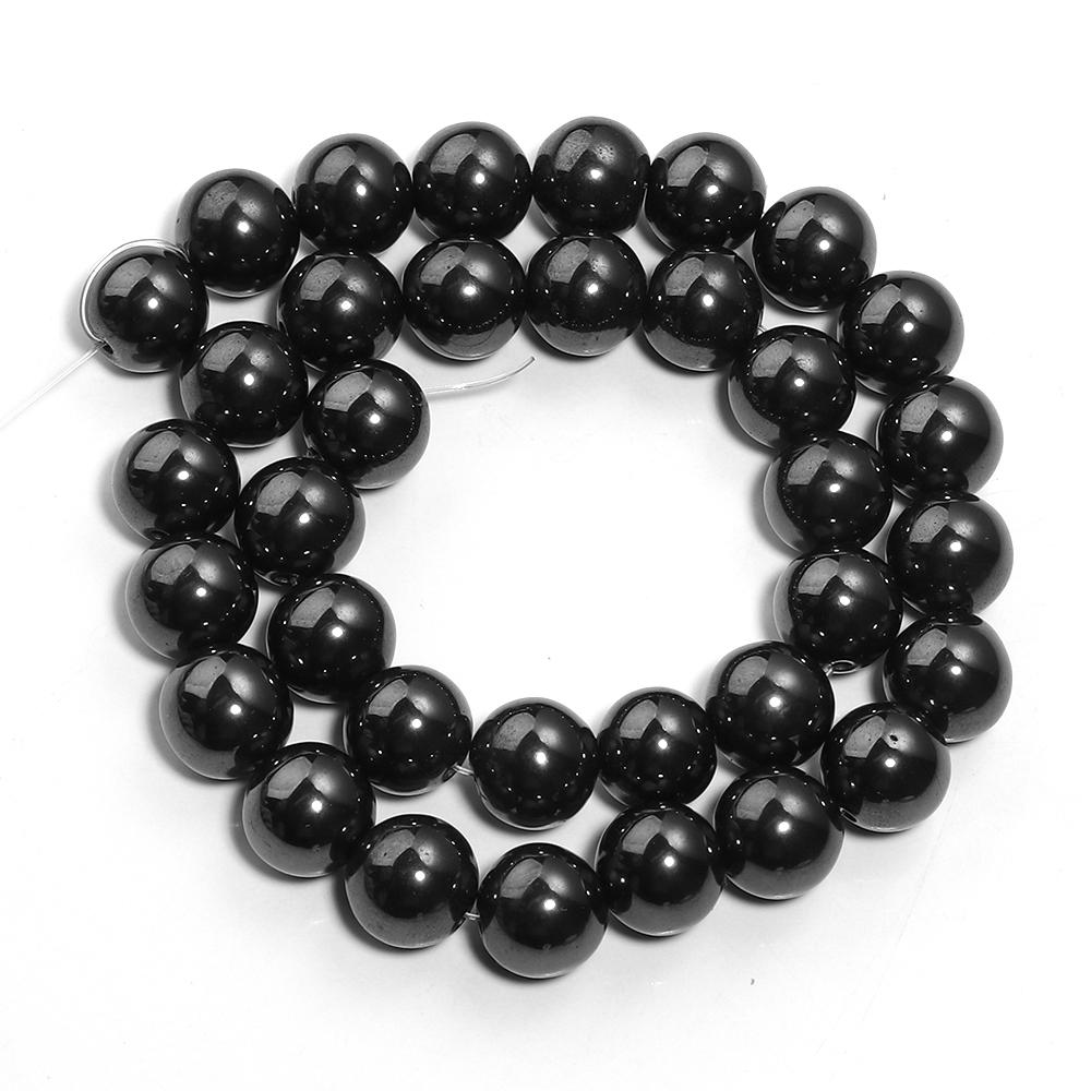 1 Strand 4/6/8/10/12mm Natural Black Hematite Stone Beads Magnetic Round Loose Beads For Jewelry Making DIY Bracelet Necklace